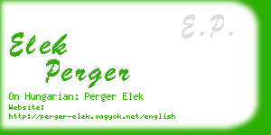 elek perger business card